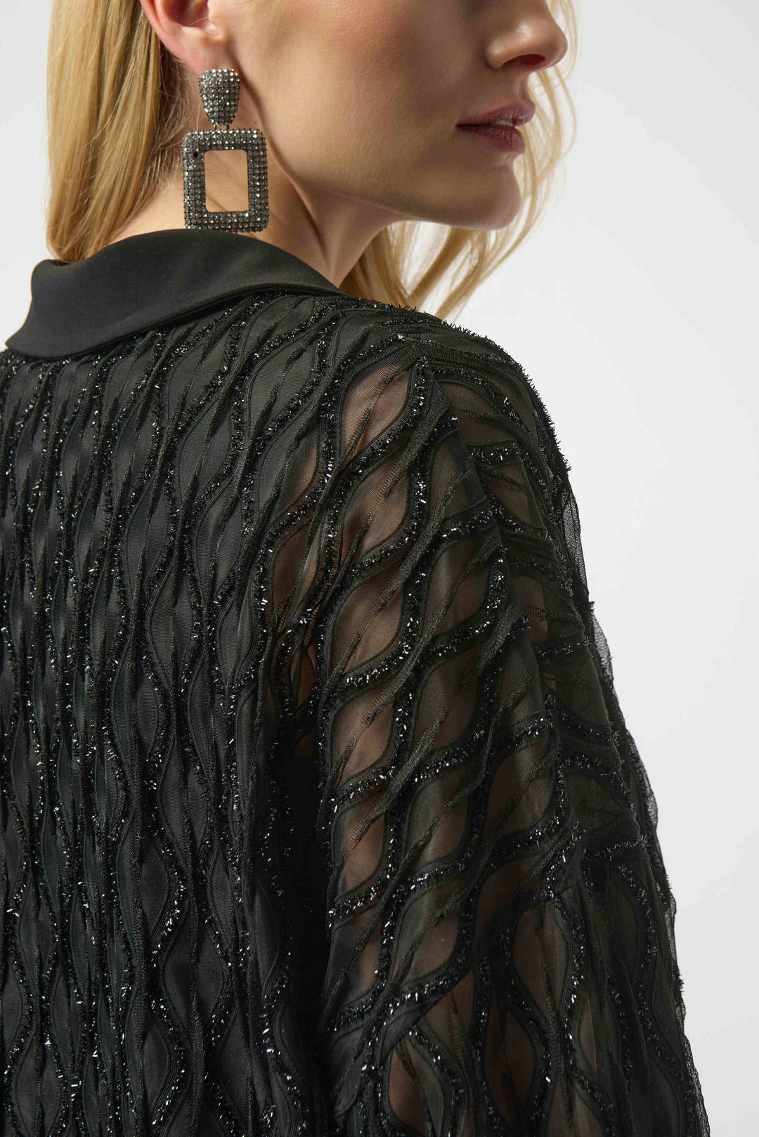 Lurex Cascade and Silky Knit Boxy Top - 254116