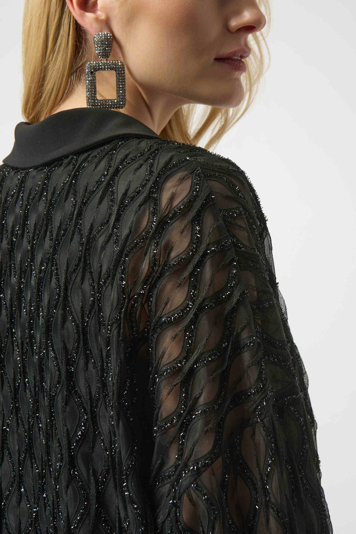 Lurex Cascade and Silky Knit Boxy Top - 254116
