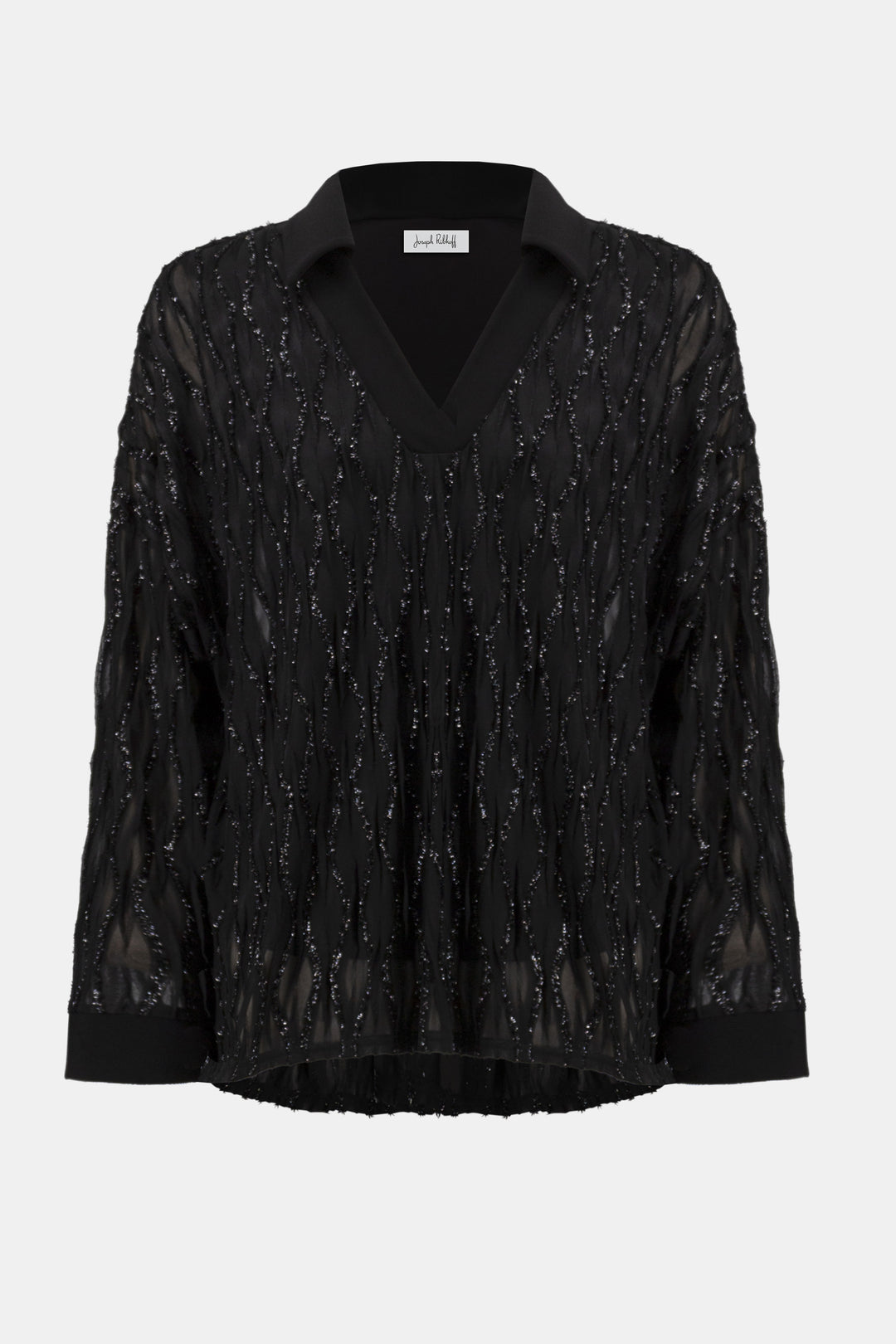 Lurex Cascade and Silky Knit Boxy Top - 254116