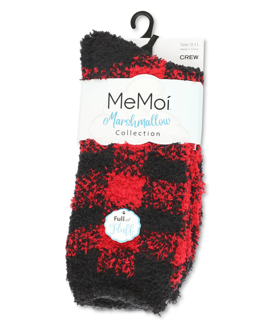 Classic Buffalo Plaid Cozy Women's Crew Socks - Red