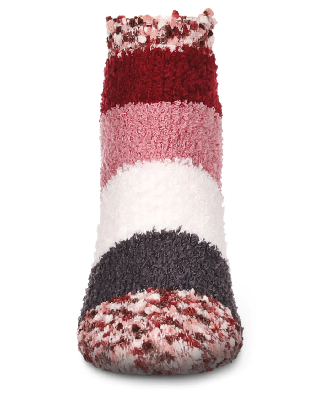 Multi Wide Stripe Cozy Low Cut Socks- Fired Brick from KADOU Boutique