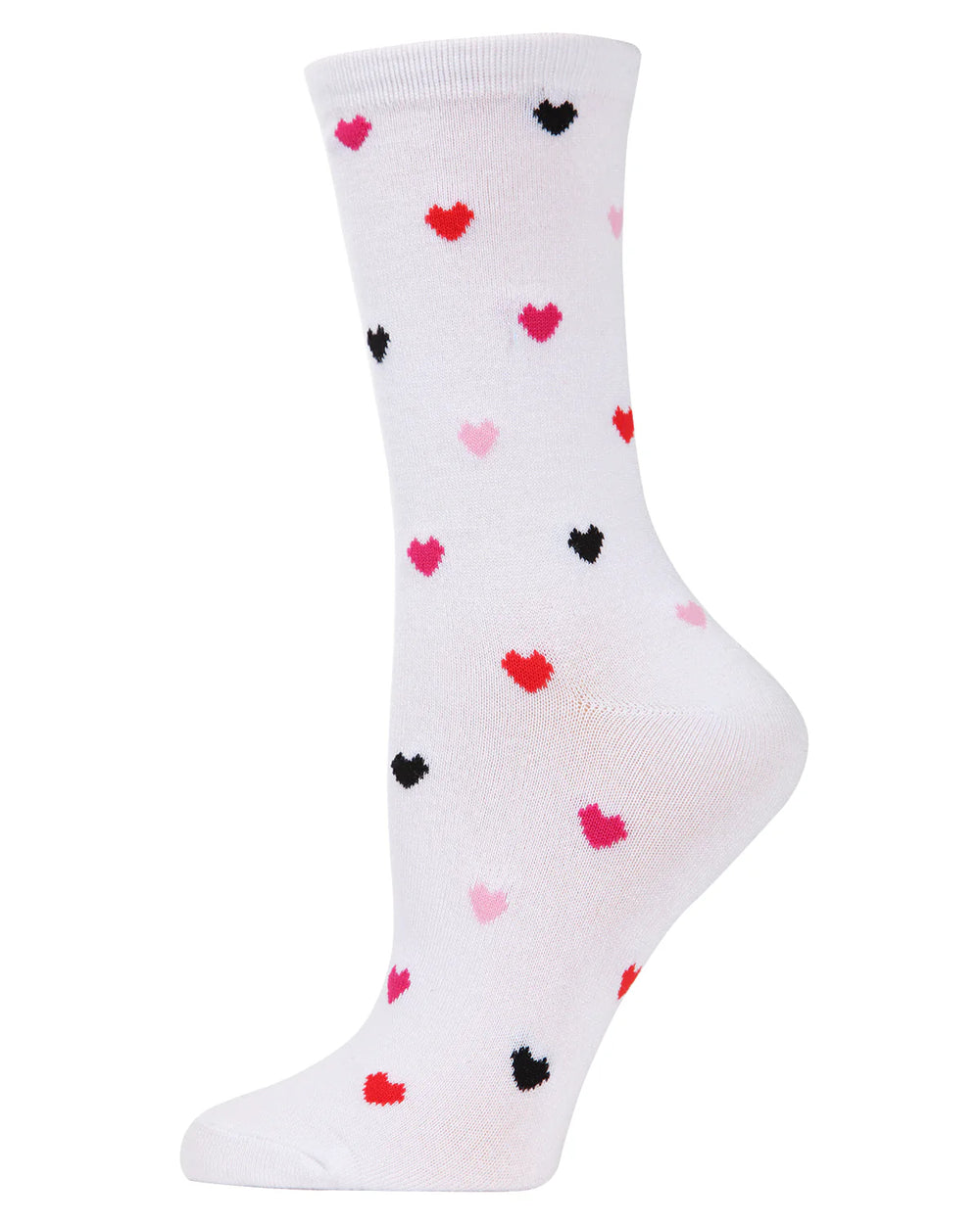 Multi Hearts Bamboo Crew Socks from KADOU Boutique