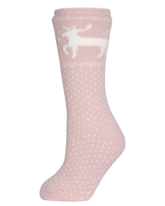 Women's Pretty Prancer Polka Dot Plush Lined Slipper Socks