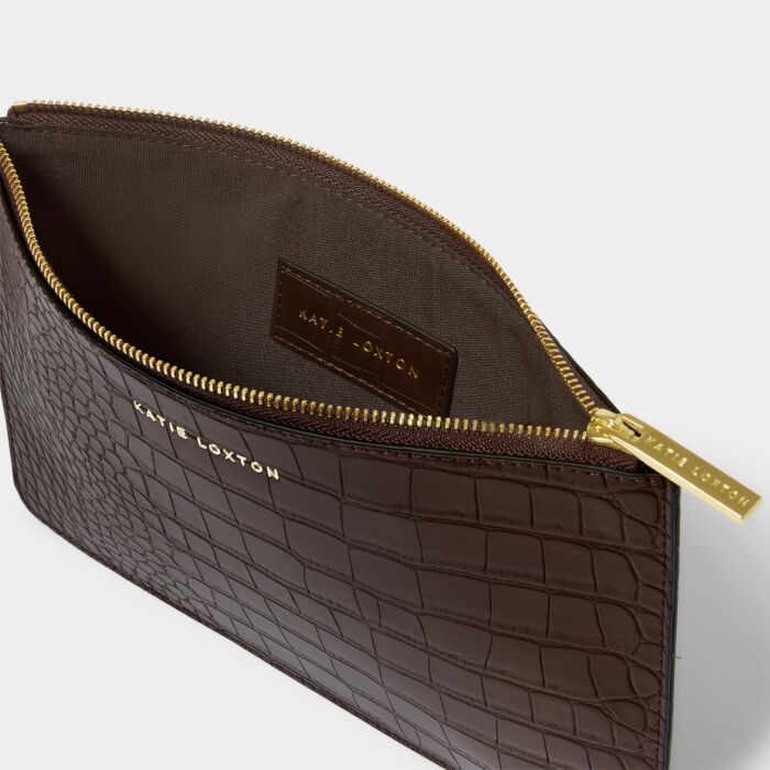 Marni Faux Croc Wristlet Pouch