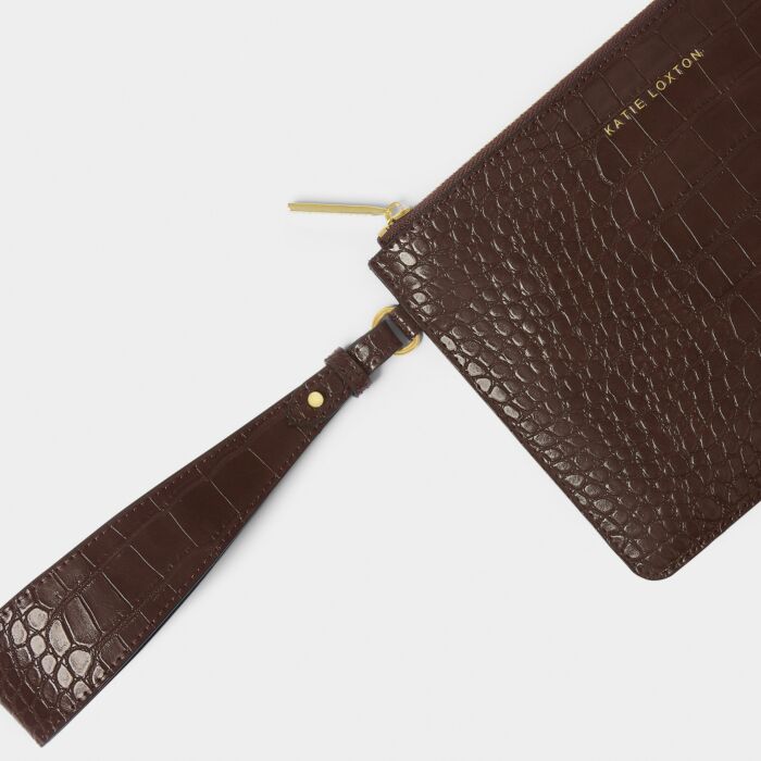 Marni Faux Croc Wristlet Pouch