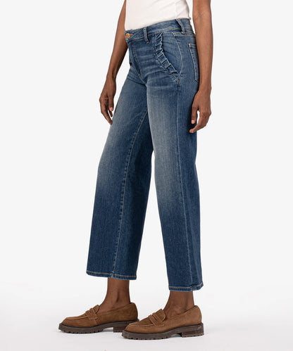 Meg Wide Leg Pleated Pocket Jeans