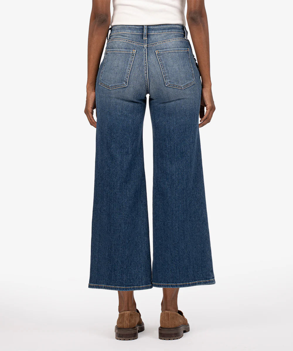 Meg Wide Leg Pleated Pocket Jeans