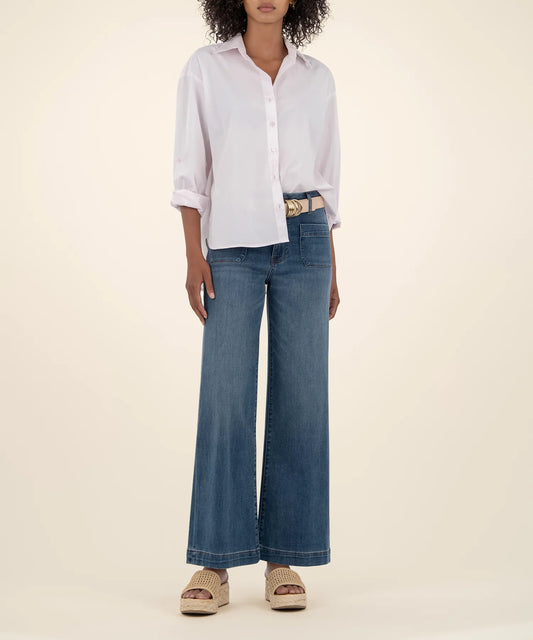Meg High Rise Wide Leg With Patch Pockets Jeans