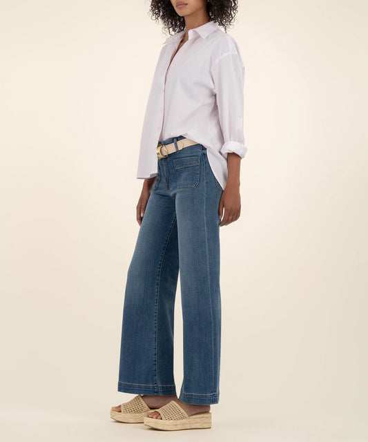 Meg High Rise Wide Leg With Patch Pockets Jeans