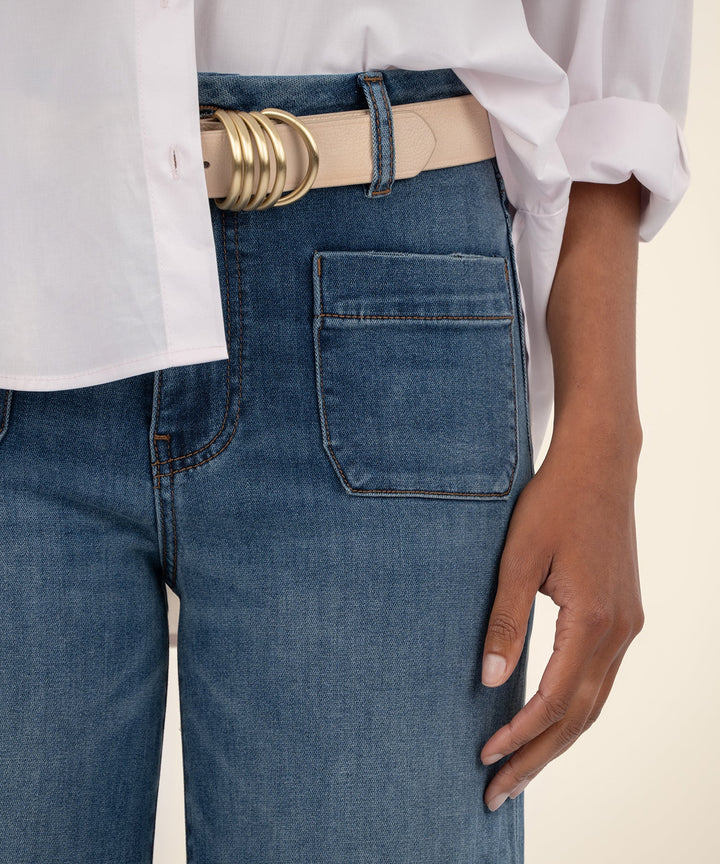 Meg High Rise Wide Leg With Patch Pockets Jeans