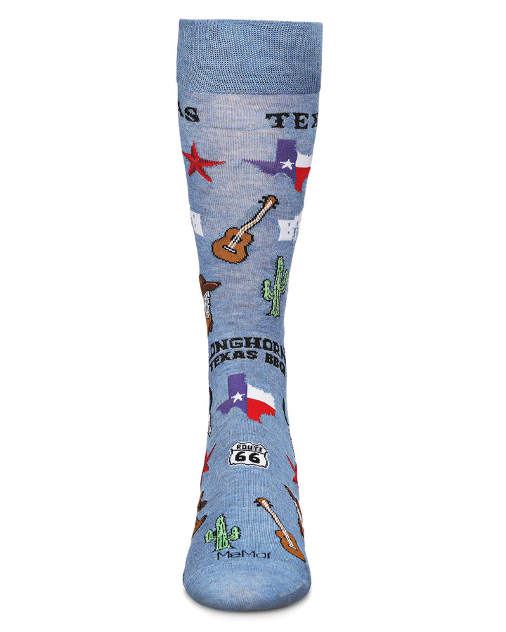 Texas Bamboo Men’s Crew Socks- Denim Heather