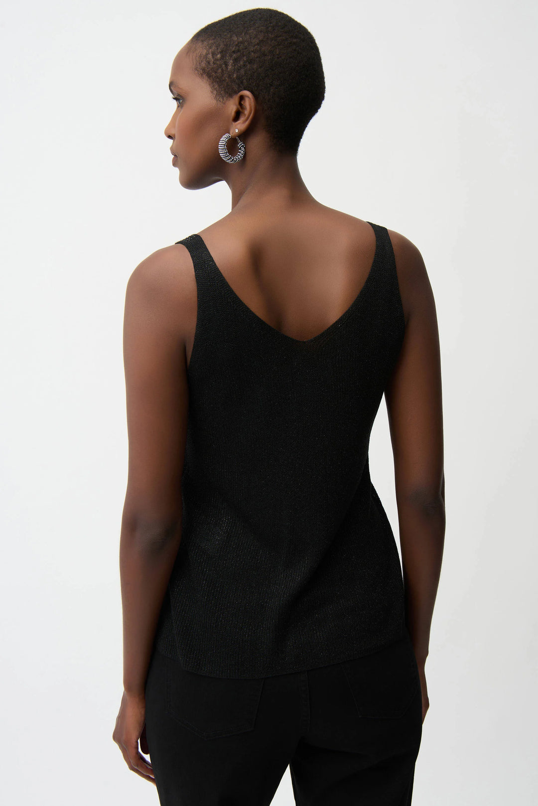 Metallic Knitted Camisole with Rhinestones - 252915F25