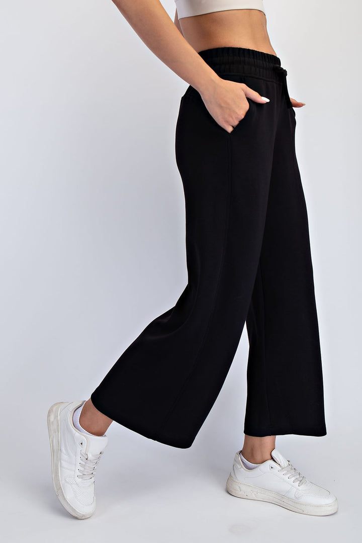 Modal Cropped Wide Leg Pants