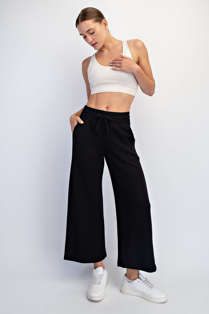 Modal Cropped Wide Leg Pants