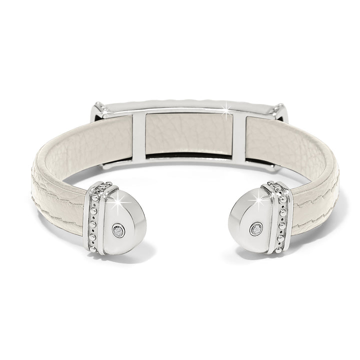 Brighton Mosaic Two Tone Leather Bar Cuff Bracelet