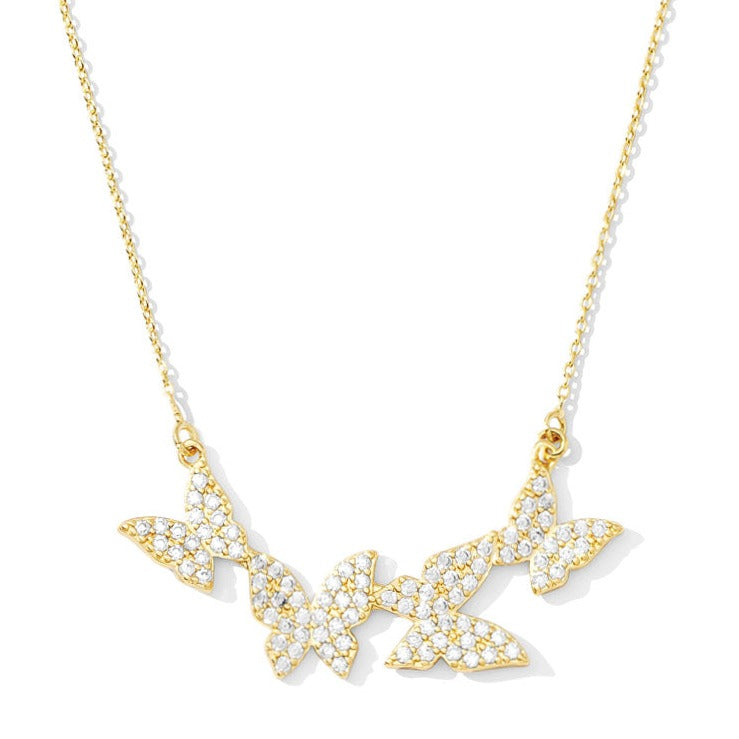 Four Butterfly Necklace