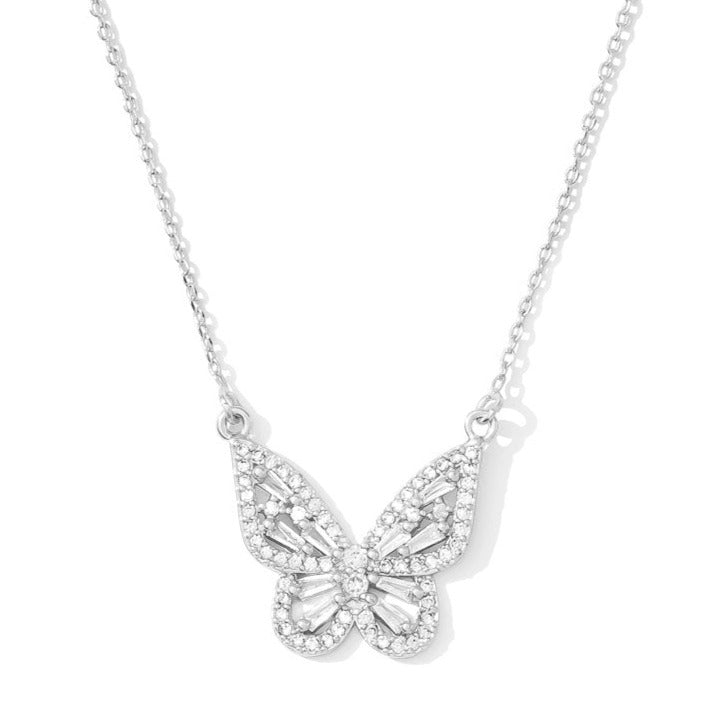 Pave Butterfly Pendant Necklace