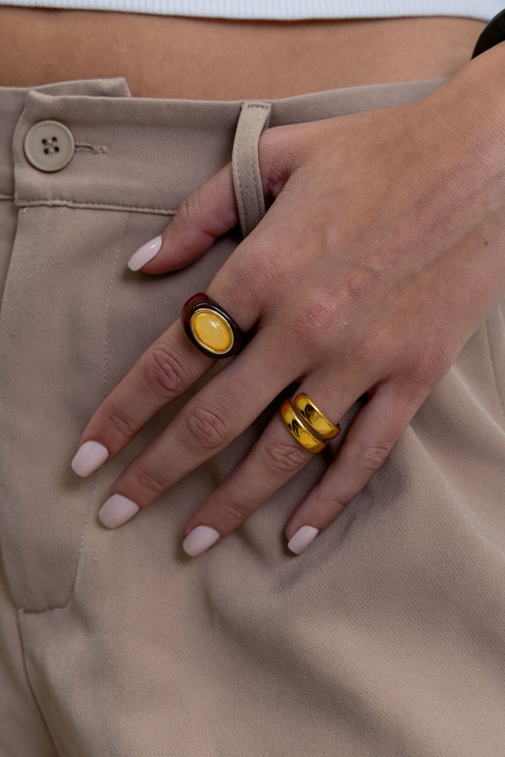 Katy Acrylic Ring - Brown from KADOU Boutique