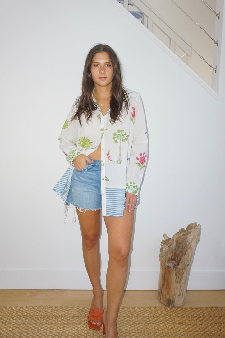 Thea Beach Shirt in Palm Paradise from KADOU Boutique