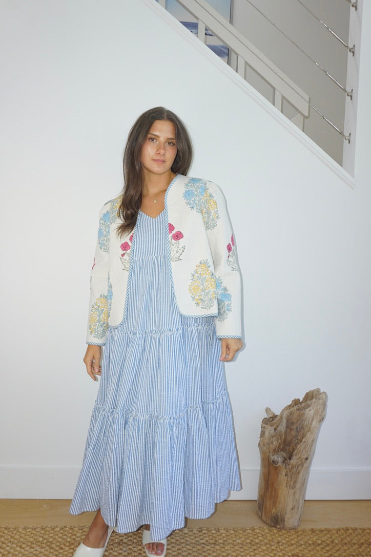 Shylah Quilted Jacket in Mixed Print Floral from KADOU Boutique