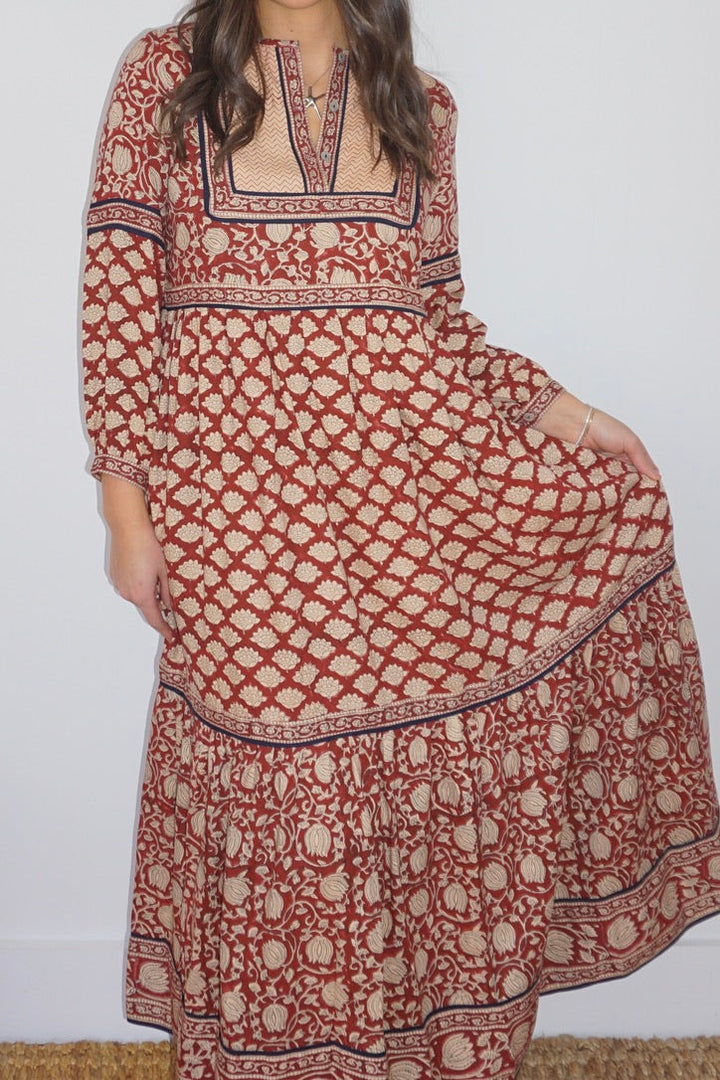 Nori Maxi Dress in Red Lotus