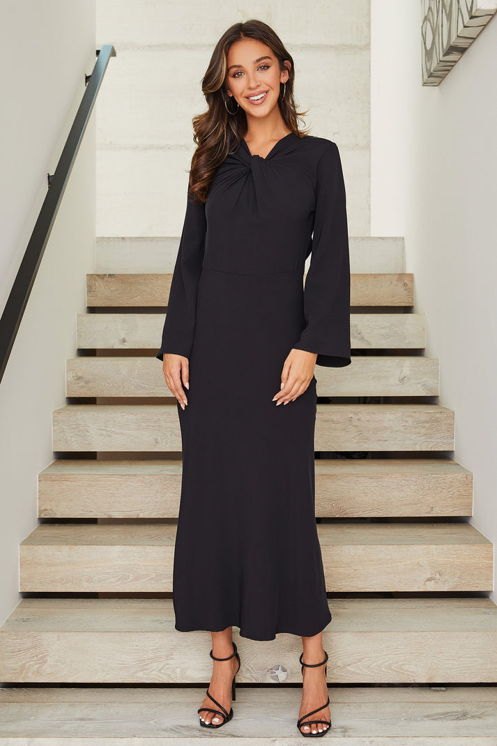 Twist Front Open Back Dress from Milio Milano. Available at Kadou Boutique.