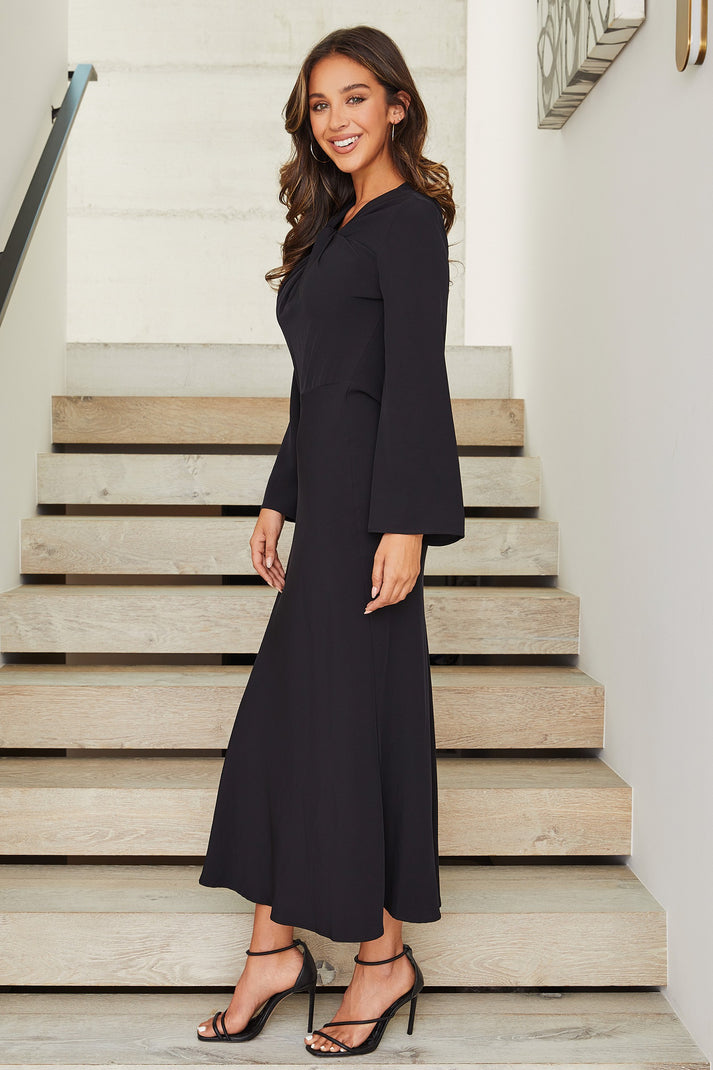 Twist Front Open Back Dress