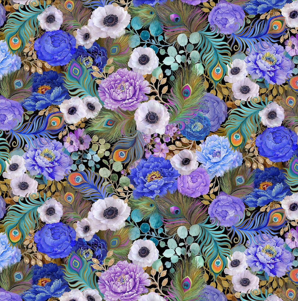 Peacock Floral Vintage Dress from KADOU Boutique