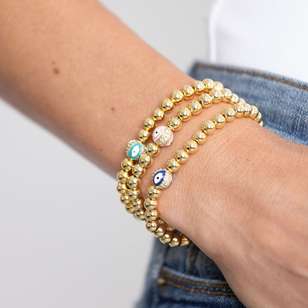 Beaded Evil Eye Bracelet from KADOU Boutique