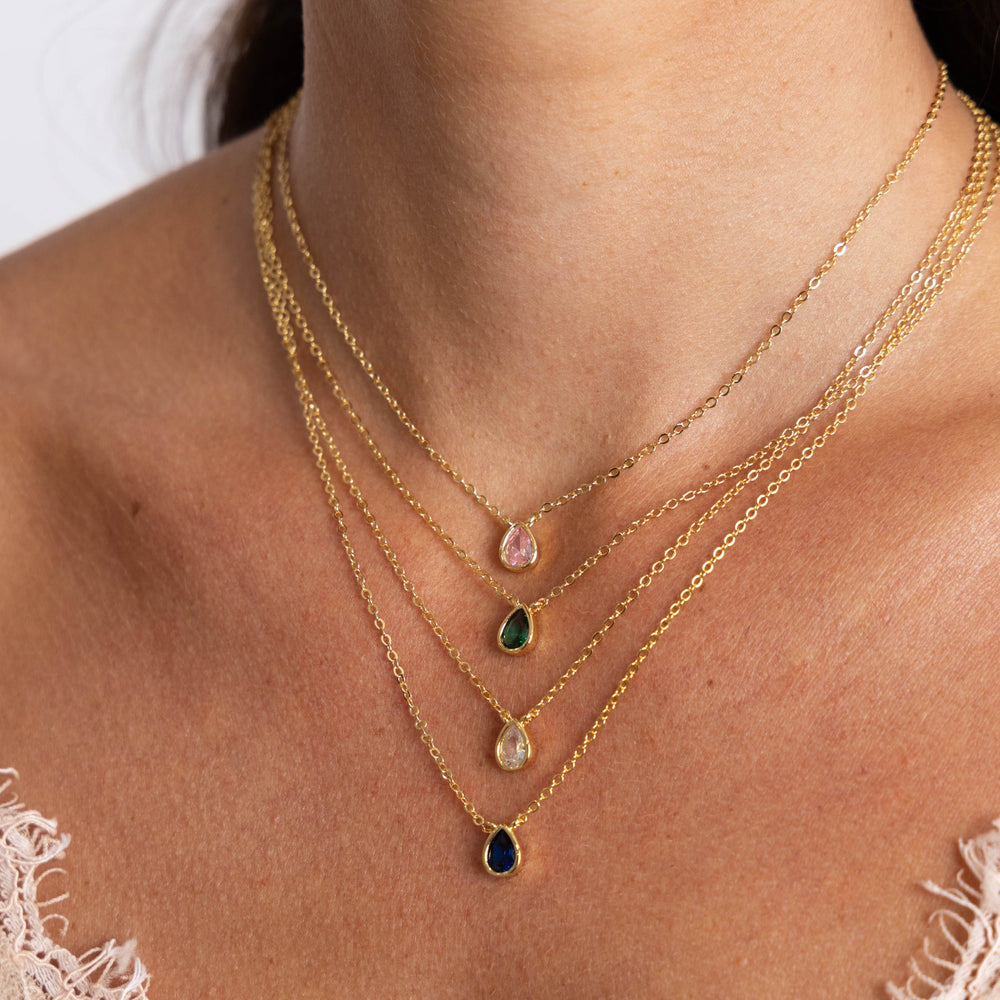 Ines Raindrop Necklace Cz from KADOU Boutique