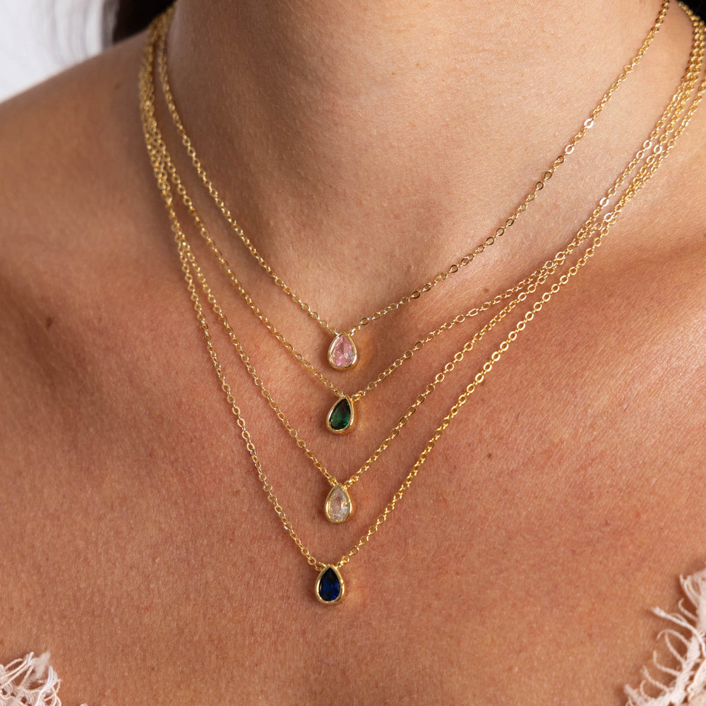 Ines Raindrop Necklace Sapphire from KADOU Boutique