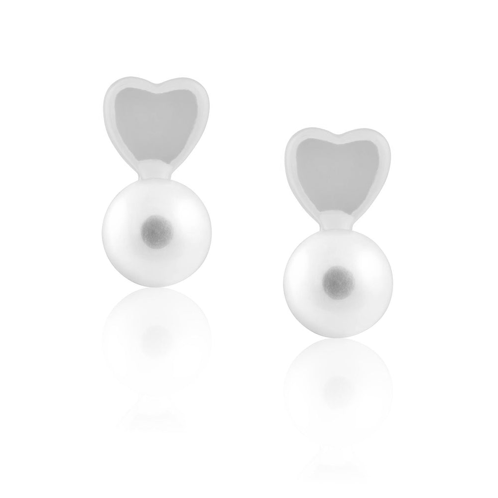 Pearly Heart Studs from KADOU Boutique