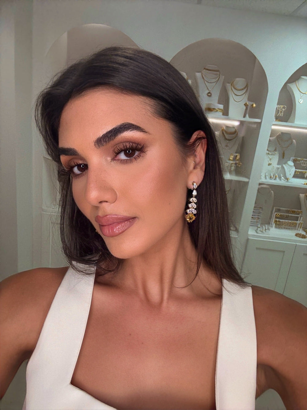 Soleil Cz Drop Earring from KADOU Boutique