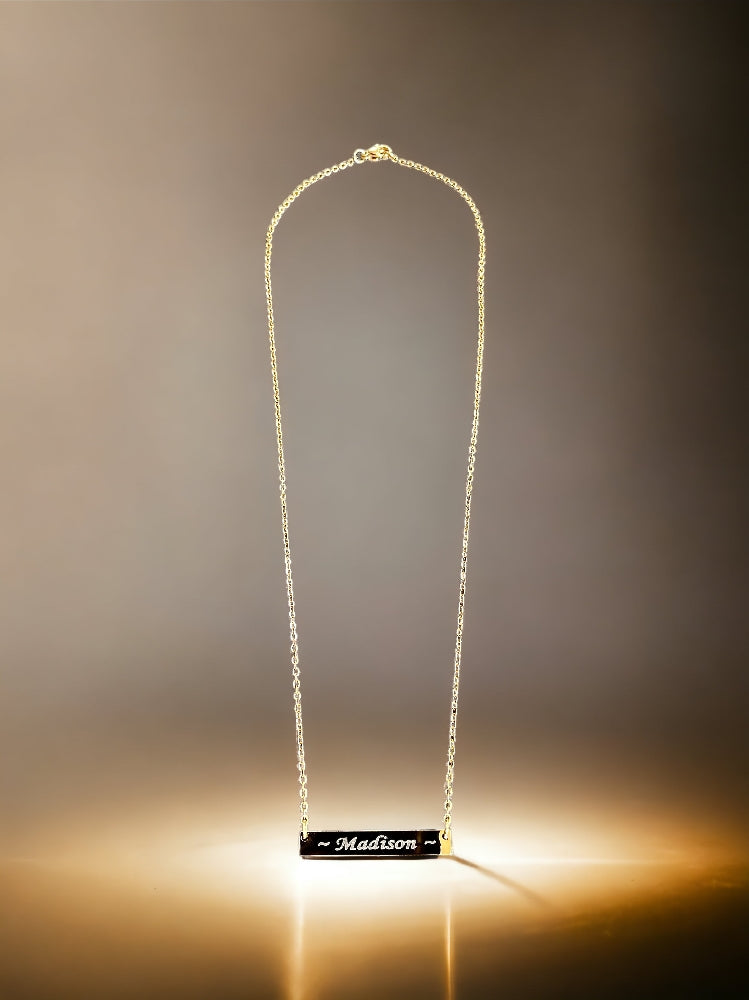 Engraved Bar Necklace from KADOU Boutique