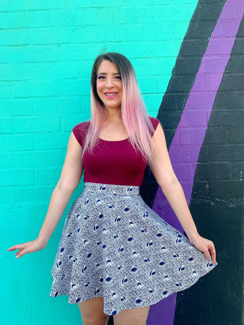 Retro Boat Neck Top in Burgundy from KADOU Boutique
