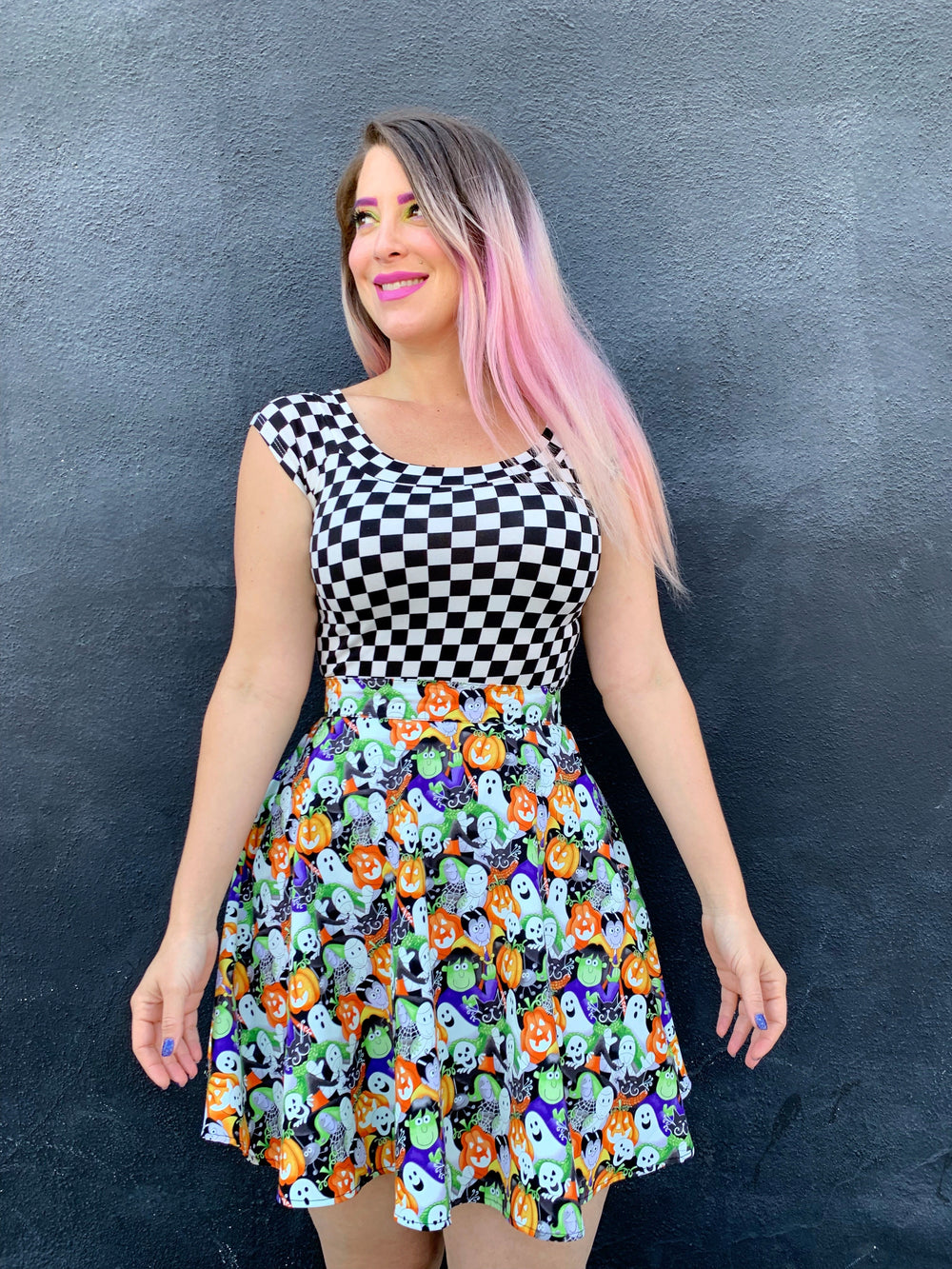 Boat Neck Top in Checkers - Xs Only from KADOU Boutique