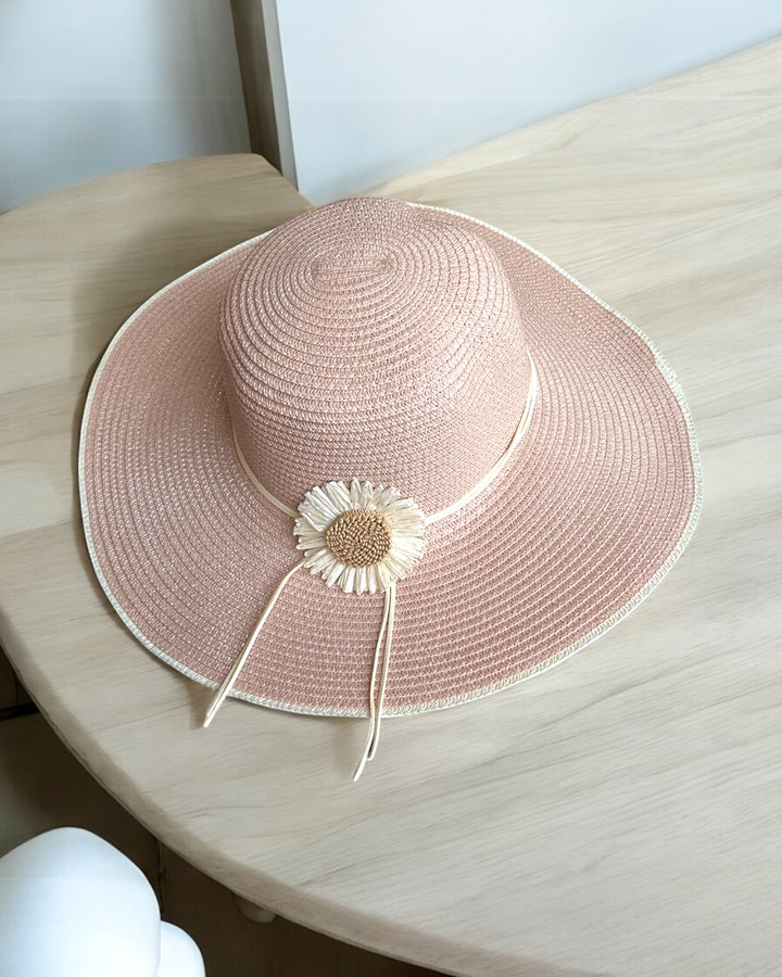 Women's 4" Brim Sun Hat With Sunflower