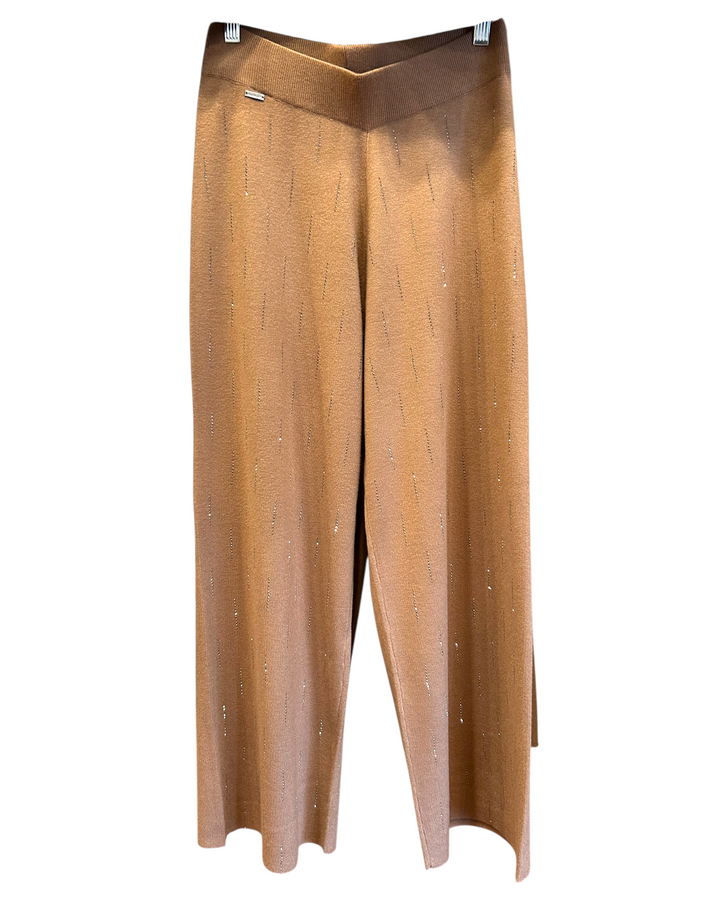 Picadilly Embellished Wide Leg Knit Pant