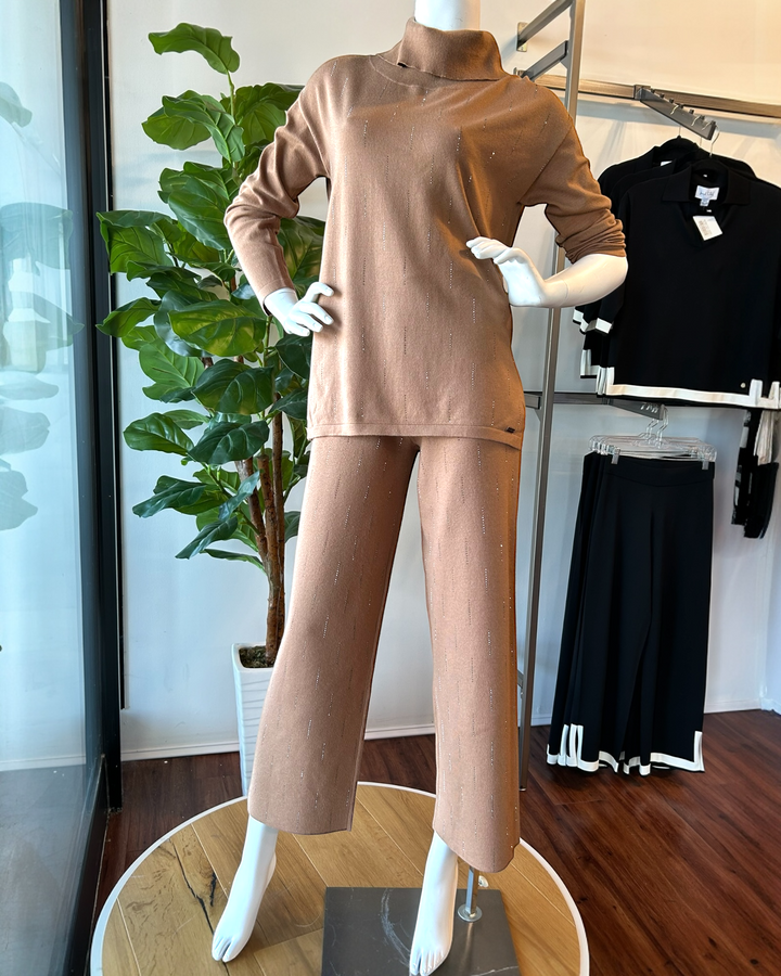 Picadilly Embellished Wide Leg Knit Pant