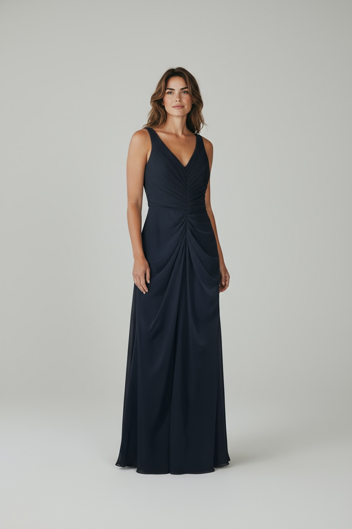 Julia Pleated Long Dress
