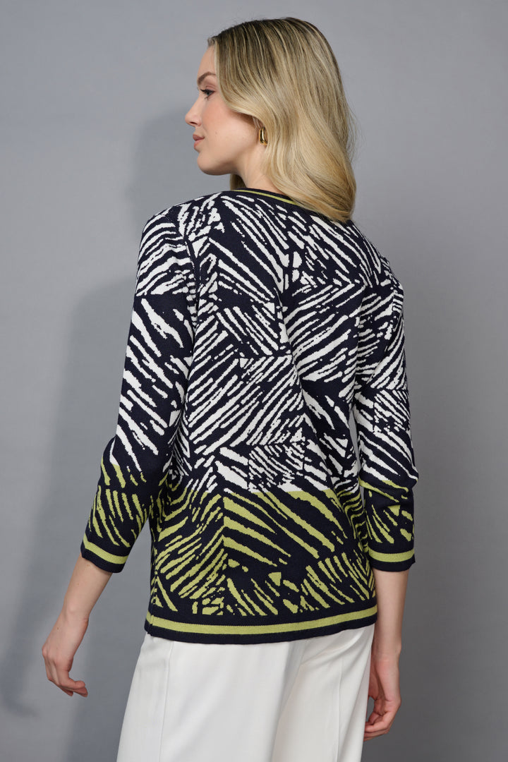 Picadilly 3/4 Sleeve Abstract Printed Top