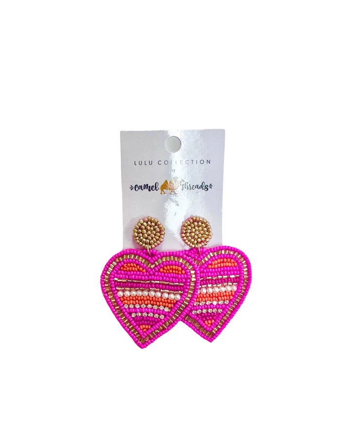 Heart Beaded Earrings