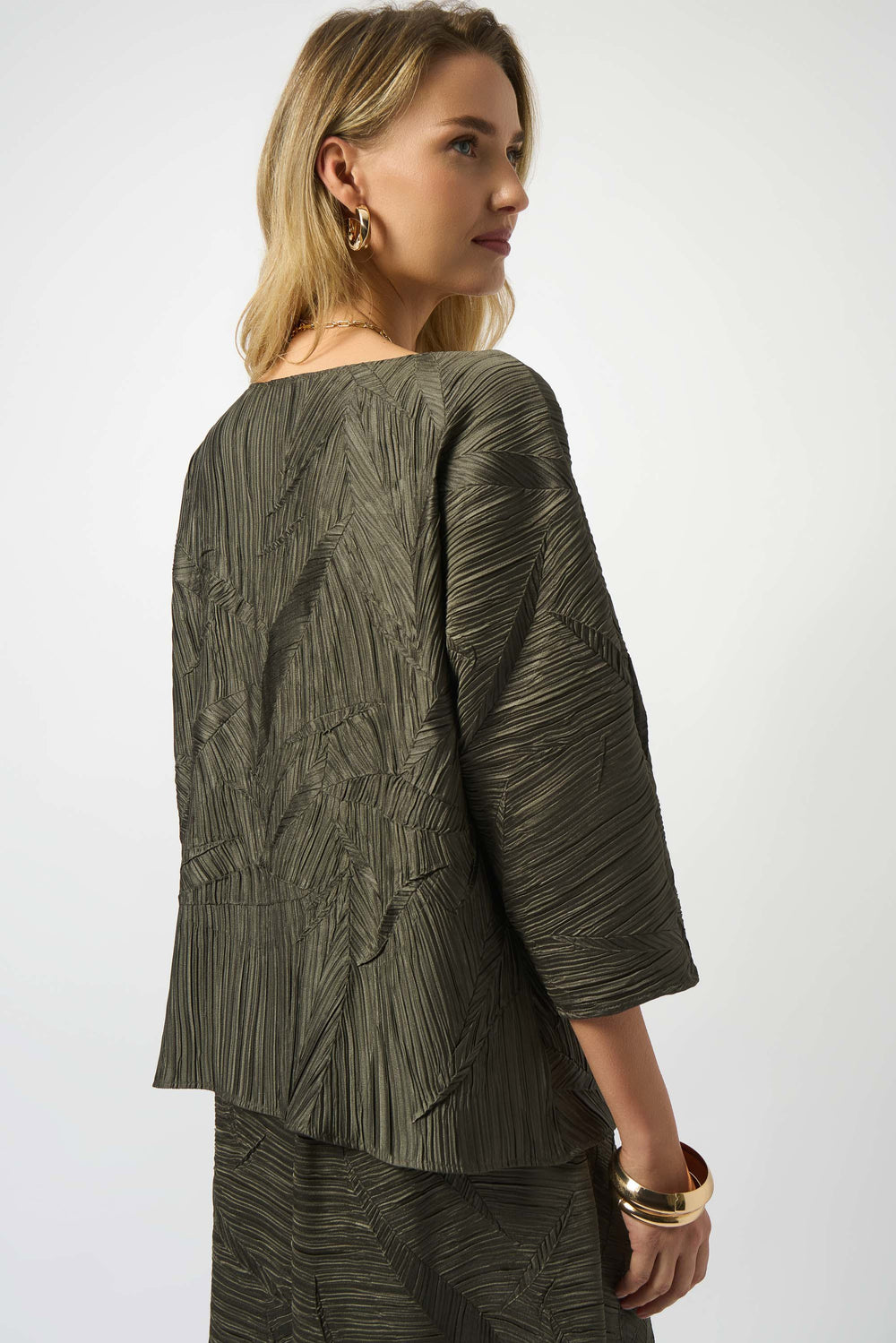 Pleated Satin Boxy Top - 253002-3380 from KADOU Boutique