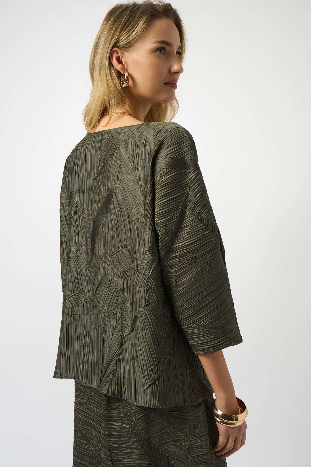 Pleated Satin Boxy Top - 253002-3380