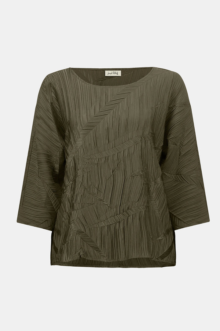 Pleated Satin Boxy Top - 253002-3380