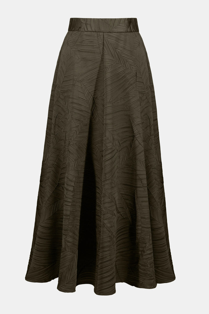 Pleated Satin Long Flared Skirt - 253248-3380