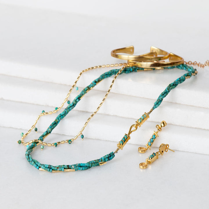 Prism - Turquoise Pave Horseshoe Earring