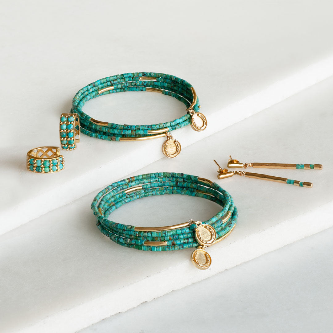 Prism - Turquoise Pave Horseshoe Earring