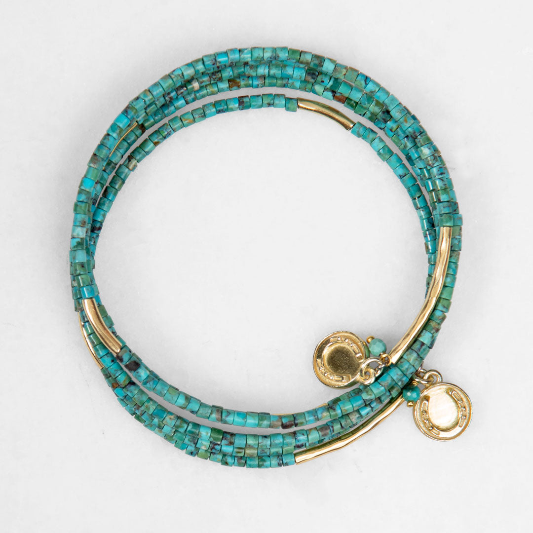 Prism - Turquoise Pave Horseshoe Earring