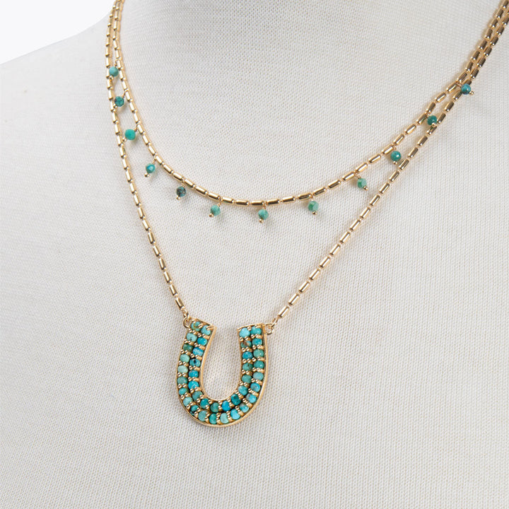 Prism - Turquoise Pave Horseshoe Earring